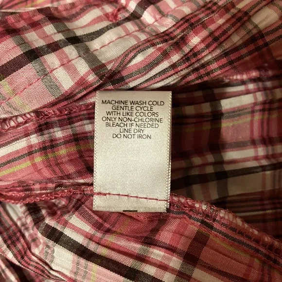 Women 3/4 sleeve plaid blouse - Picture 6 of 6